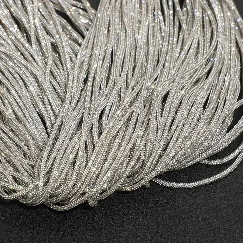 Rhinestone Crystal Shoelaces & Hoodie Drawstrings Sparkling Bling DIY Craft Cord for Sneakers, Hoodies, Fashion Accessories
