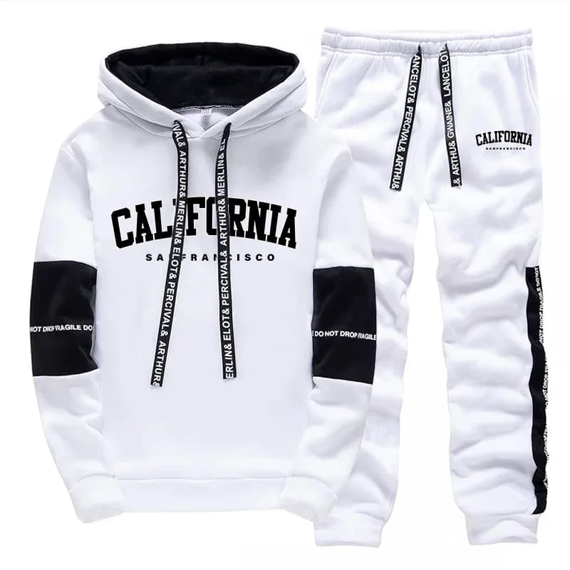 Fashion Mens Tracksuit Printing Casual Sweatshirts Outdoor Sports Jogging Man Clothing Single Piece Hoodie Pants Sportswear