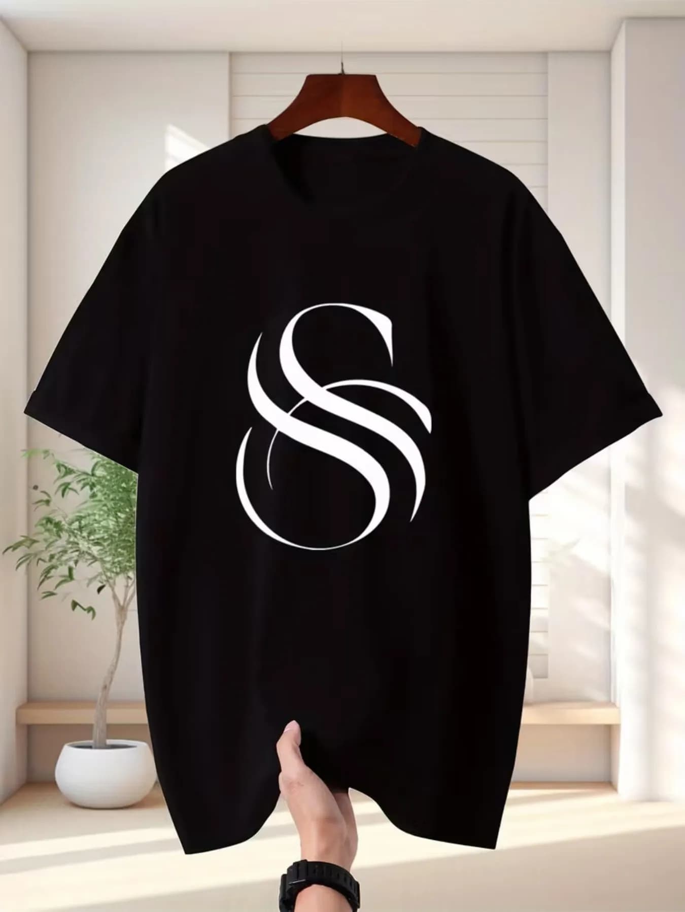 Men's Casual Sporty Fashion Trend Fitness Outdoor Home Short Sleeve T-shirt, Featuring Printed Patterns,Elastic and Comfortable